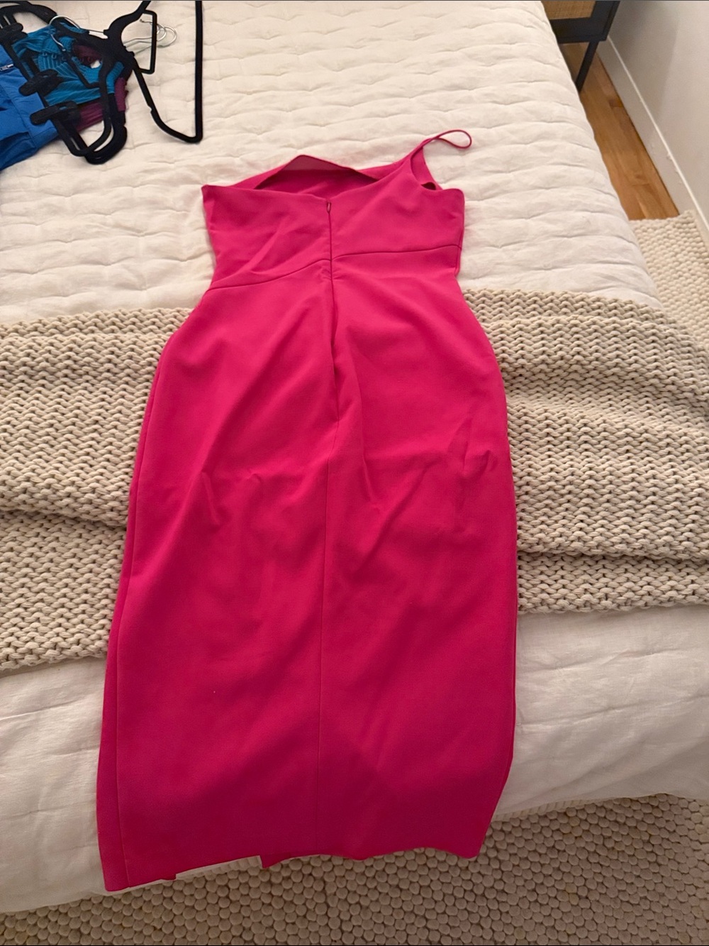 Likely Hot Pink One-Shoulder Sheath Dress with Front Slit - Picture 5 of 8